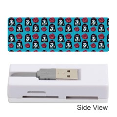 Girl Flower Pattern Blue Memory Card Reader (stick) by snowwhitegirl