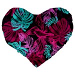 Leaves Large 19  Premium Heart Shape Cushions Back