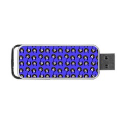 Retro Girl Daisy Chain Pattern Blue Portable Usb Flash (two Sides) by snowwhitegirl