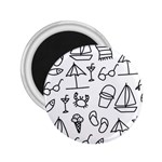 Black And White Summer Vector Pattern 2.25  Magnets Front