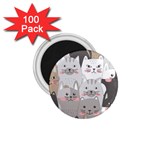 Hand Draw Cats Seamless Pattern 1.75  Magnets (100 pack)  Front