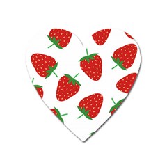 Seamless Pattern Fresh Strawberry Heart Magnet by Vaneshart