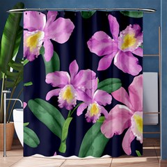 Vector Hand Drawn Orchid Flower Pattern Shower Curtain 60  X 72  (medium)  by Sobalvarro