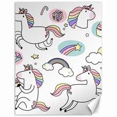 Cute Unicorns With Magical Elements Vector Canvas 18  X 24  by Sobalvarro