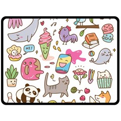 Set Kawaii Doodles Double Sided Fleece Blanket (large)  by Vaneshart