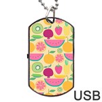 Seamless Pattern With Fruit Vector Illustrations Gift Wrap Design Dog Tag USB Flash (Two Sides) Back