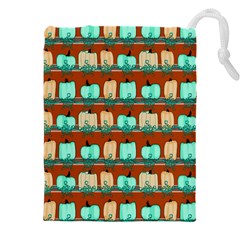 Bluegreen Pumpkins Drawstring Pouch (5xl) by bloomingvinedesign