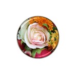 Floral Bouquet Orange Pink Rose Hat Clip Ball Marker Front