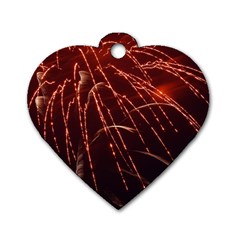 Fireworks Red Orange Yellow Dog Tag Heart (one Side) by Bajindul