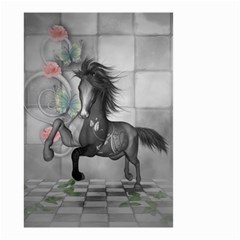 Wonderful Black And White Horse Small Garden Flag (two Sides) by FantasyWorld7