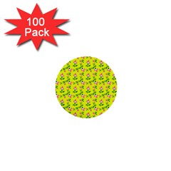 Carnation Pattern Yellow 1  Mini Buttons (100 Pack)  by snowwhitegirl