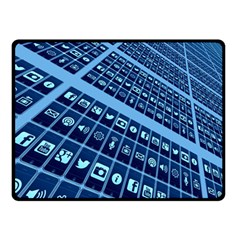 Apps Social Media Networks Internet Double Sided Fleece Blanket (small)  by Vaneshart