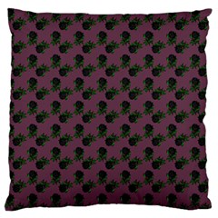 Black Rose Mauve Large Flano Cushion Case (one Side) by snowwhitegirl