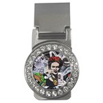 Frida Kahlo brick wall graffiti urban art with grunge eye and frog  Money Clips (CZ)  Front