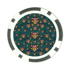 Hearts And Sun Flowers In Decorative Happy Harmony Poker Chip Card Guard by pepitasart