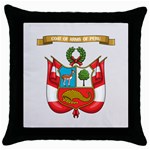 Peru Coat of Arms Throw Pillow Case (Black) Front