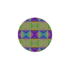 Bright  Circle Abstract Black Yellow Purple Green Blue Golf Ball Marker (4 Pack) by BrightVibesDesign