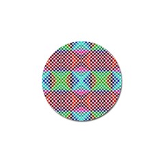 Colorful Circle Abstract White  Red Pink Green Golf Ball Marker by BrightVibesDesign