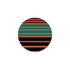 Black Stripes Orange Brown Teal Golf Ball Marker by BrightVibesDesign