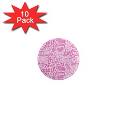 Coffee Pink 1  Mini Magnet (10 Pack)  by Amoreluxe