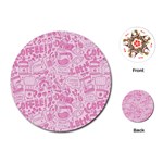 coffee pink Playing Cards Single Design (Round) Front