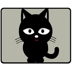 Cat Pet Cute Black Animal Double Sided Fleece Blanket (medium)  by HermanTelo