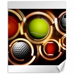 Sport Ball Tennis Golf Football Canvas 11  X 14  by HermanTelo