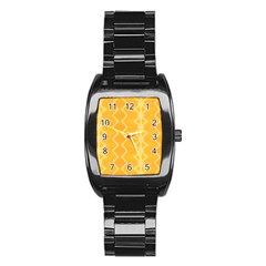 Pattern Yellow Stainless Steel Barrel Watch by HermanTelo