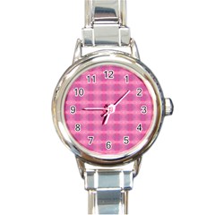 Pink Round Italian Charm Watch by HermanTelo