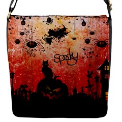 Funny Halloween Design, Cat, Pumpkin And Witch Flap Closure Messenger Bag (s) by FantasyWorld7