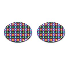 Squares Spheres Backgrounds Texture Cufflinks (oval) by HermanTelo