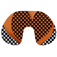 Heart Chess Board Checkerboard Travel Neck Pillow by HermanTelo