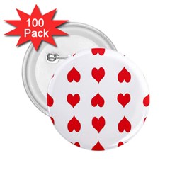 Heart Red Love Valentines Day 2 25  Buttons (100 Pack)  by HermanTelo