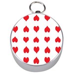 Heart Red Love Valentines Day Silver Compasses Front