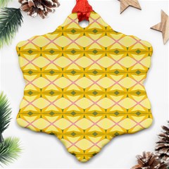 Pattern Pink Yellow Snowflake Ornament (two Sides) by HermanTelo