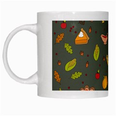 Thanksgiving Turkey Pattern White Mugs by Valentinaart