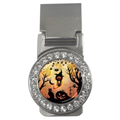 Funny Halloween Design, Pumpkin, Cat, Owl And Crow Money Clips (cz)  by FantasyWorld7