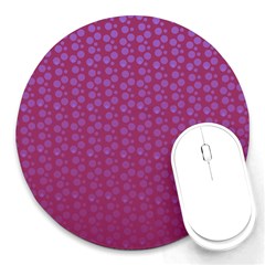 Background Polka Pattern Pink Round Mousepads by HermanTelo