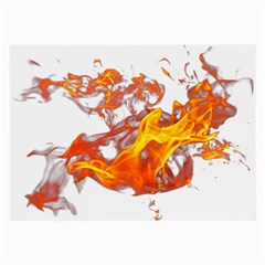 Can Walk On Volcano Fire, White Background Large Glasses Cloth by picsaspassion