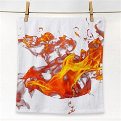 Can Walk On Volcano Fire, White Background Face Towel by picsaspassion