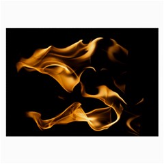 Can Walk On Volcano Fire, Black Background Large Glasses Cloth by picsaspassion