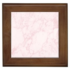 Pink Marble Texture Floor Background With Light Pink Veins Greek Marble Print Luxuous Real Marble  Framed Tile by genx