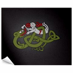 Pepe The Frog Rare Celtic Viking Norse Dragon Pattern Deus Vult Medieval Wojak Crusader Canvas 16  X 20  by snek