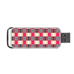 Background Texture Plaid Red Portable Usb Flash (one Side) by HermanTelo