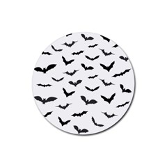 Bats Pattern Rubber Coaster (round)  by Sobalvarro