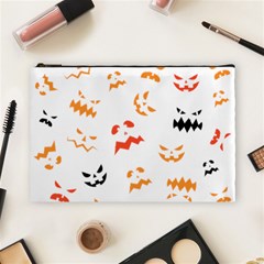 Pumpkin Faces Pattern Cosmetic Bag (large) by Sobalvarro