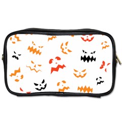 Pumpkin Faces Pattern Toiletries Bag (two Sides) by Sobalvarro