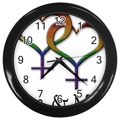 Mrs  And Mrs  Wall Clock (black) by LiveLoudGraphics