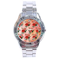 Pattern Flower Paper Stainless Steel Analogue Watch by HermanTelo