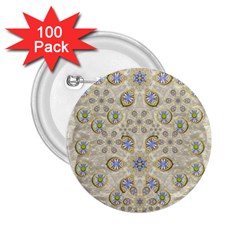 A Gift With Flowers And Bubble Wrap 2 25  Buttons (100 Pack)  by pepitasart